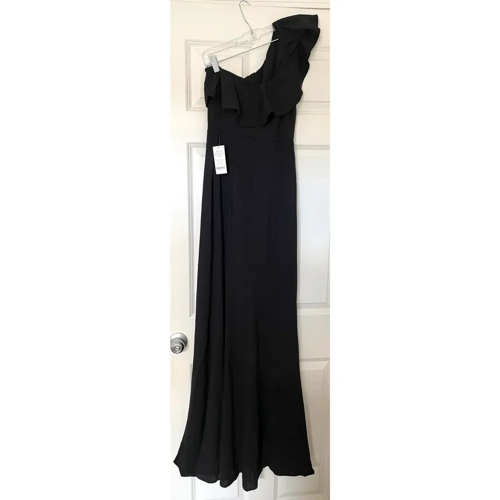 Show Me Your Mumu Floretine Maxi One Strap Maxi Dress Black Size Small NEW - Picture 4 of 9